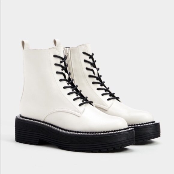 Bershka Shoes Bershka White Boots Poshmark